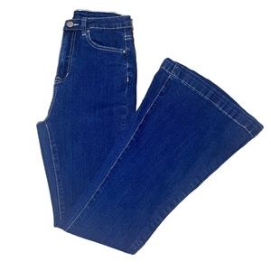 SHEIN High Waisted Heart Patched Pocket Flare Leg Jeans Size XS